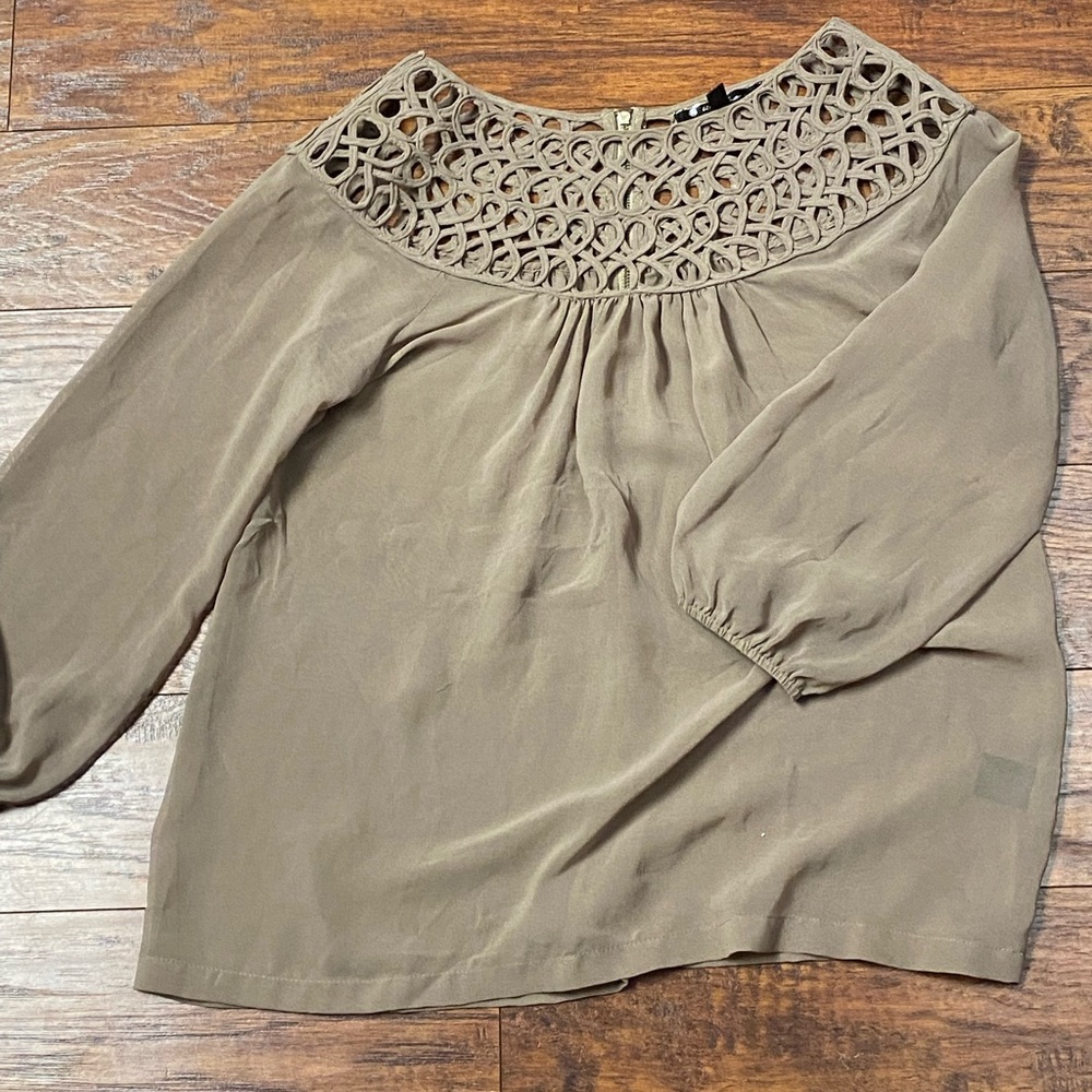UMGEE Beige Tan Dress Blouse Top
